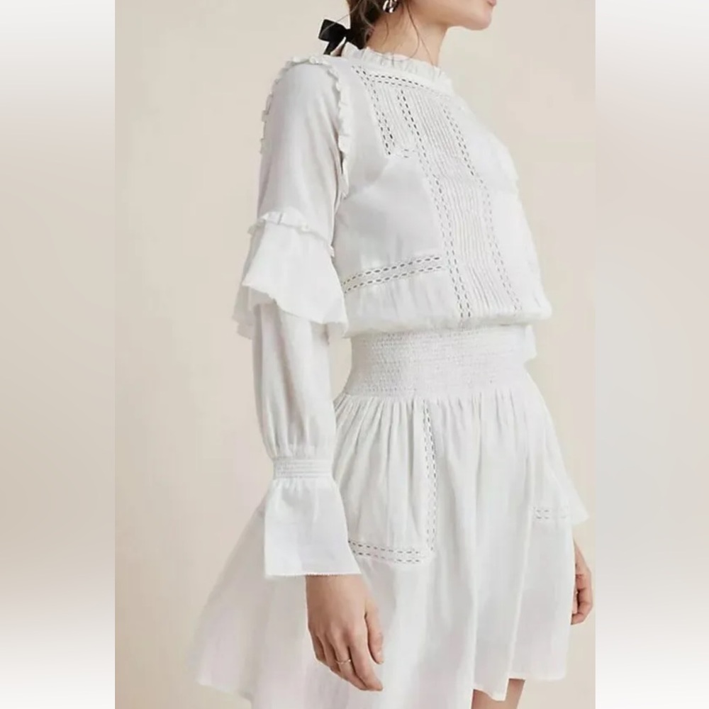 Frye Ally White Cotton Crochet Eyelet Dress